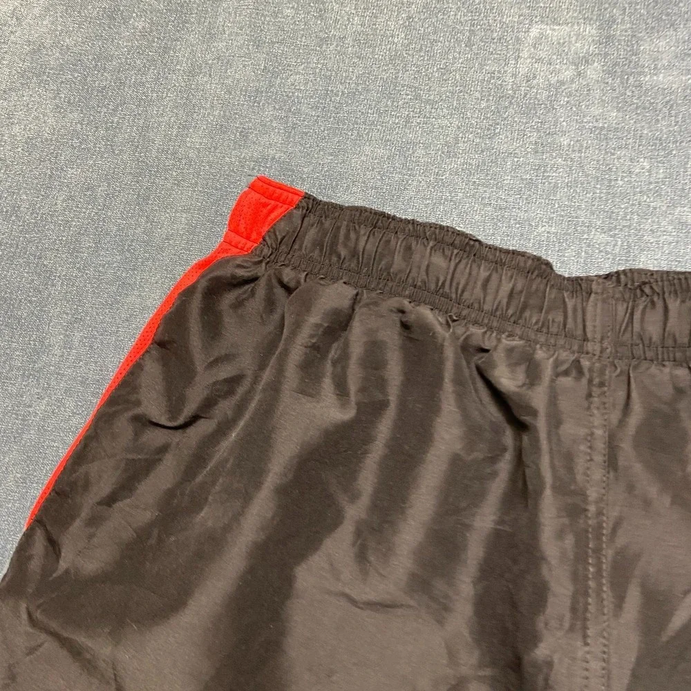 Nike Board Shorts Mens Large Black Swoosh Logo Mesh Lined Mid Rise Swimwear